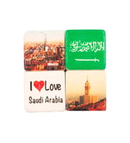 Suudi Arabistan Temalı Dörtlü Taş Magnet (Karışık)