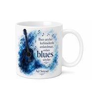 Blues Müzik Temalı Baskılı Kupa Bardak Hediye Müzisyen Özel Tasarım