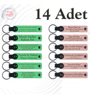 F Yeşili & Y Ağzı, Kurumsal Workshop Katılımcılarına Anı, 14’lü Set, Kişiye Özel Deri Anahtarlık