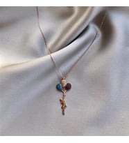 Rose Kaplama Balonlu Kız Gümüş Kolye (Karışık)
