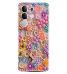Vivo Y29 Kılıf Boutique Baskılı Resimli Rengarenk Papatyalar Pcode -060