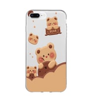 Iphone 7 Plus ve 8 Plus Uyumlu Bear Tasarımlı Şeffaf Telefon Kılıfı
