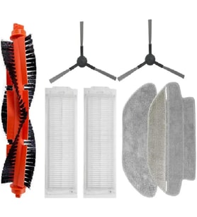 Mi Vacuum Mop Pro/Vacuum Mop P Uyumlu Hepa Filtre - Mop Paspas - Ana Fırça - Yan Fırça Yenileme Yedek Parça Seti Siyah 7 Parça