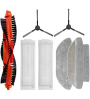 Mi Vacuum Mop Pro/Vacuum Mop P Uyumlu Hepa Filtre - Mop Paspas - Ana Fırça - Yan Fırça Yenileme Yedek Parça Seti Siyah 7 Parça