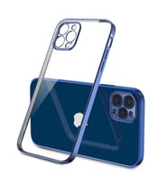 iPhone 12 Pro Kılıf Gbox Matte Electroplated Silikon (Lacivert)