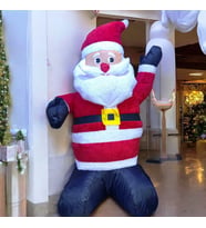VIP DELUXE 120 CM LED IŞIKLI MOTORLU DEV ŞİŞME NOEL BABA 120 CM IŞIKLI PELUŞ DOKULU YILBAŞI DEKORU