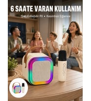 Taşınabilir Karaoke Mikrofon Seti Bluetooth Hoparlörlü Yeni Nesil