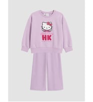 LCW Kids Lila Hello Kitty Baskılı Kız Çocuk Eşofman Takım