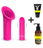 Titreşimli G Noktası Klitoris Dil Vibrator + Erotik Masaj Yağı + Kaydırıcı Jel