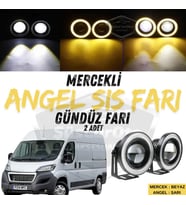 Peugeot Boxer Uyumlu Üniversal Mercekli Angel Sis Farı Metal 76 mm Sarı Halkalı Gündüz Farı 2 Adet