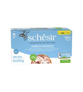 Schesir Jöle İçinde Ton Balığı ve Levrekli Yetişkin Kedi Konservesi 6x50gr