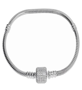 Kadın Taşlı Model Charm İçin Uygun Gümüş Bileklik
