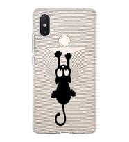 Xiaomi Mi 8 Se Uyumlu Kapak Çizgi Kedi Tasarımlı Şeffaf Silikon Kılıf