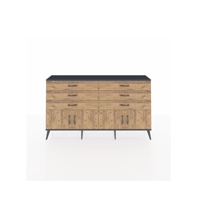 Arges Konsol 2 Raflı 6 Çekmeceli 4 Kapaklı 176x30x99 Antrasit-Çam