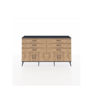 Arges Konsol 2 Raflı 6 Çekmeceli 4 Kapaklı 176x30x99 Antrasit-Çam