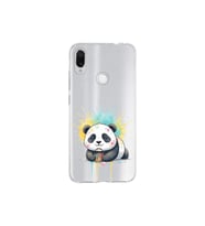 Redmi Note 7 ile Uyumlu Splash Panda Tasarımlı Şeffaf Silikon Kılıf
