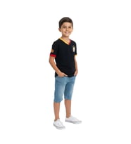 Galatasaray Orijinal Lisanslı 5 Yıldızlı Siyah Basic Çocuk T-shirt