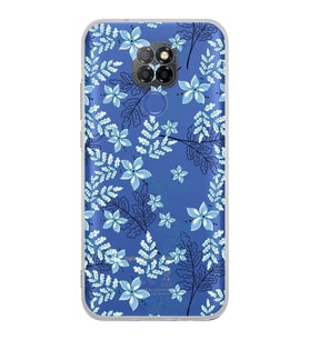 PrintiFy General Mobile GM 20 Uyumlu Kamera Korumalı Floral Mavi Tasarımlı Şeffaf  Kılıf