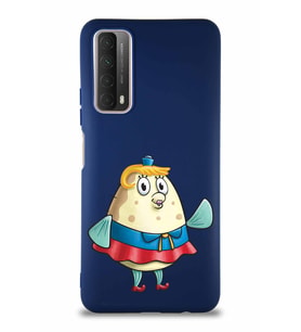 Huawei P Smart 2021 Soft Premier Kapak Bayan Puff Tasarımlı Silikon Kılıf - Lacivert (Şeffaf)