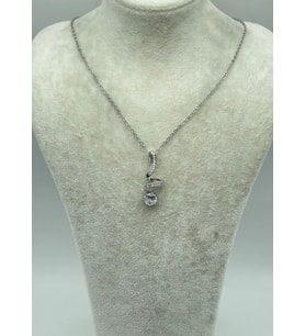 Çelik Silver Tek Taş Kolye 25-ctr195