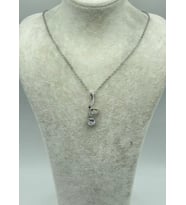Çelik Silver Tek Taş Kolye 25-ctr195