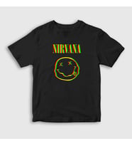 Presmono Unisex Çocuk Siyah Colors Logo Nirvana T-Shirt 99099tt