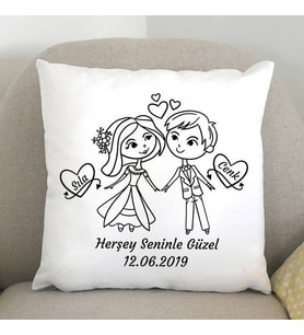 Kişiye Özel Her Şey Seninle Güzel Yastık