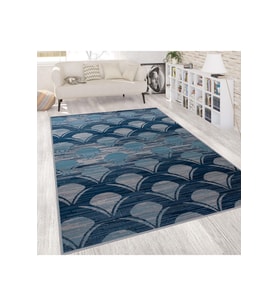 Rovigo Home Dijital Baskı Yıkanabilir Kaymaz Taban Salon Halısı  RVG1810 (Mavi)