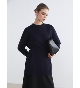 LCW Modest Lacivert Dik Yaka Oversize Kadın Triko Tunik