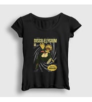 Presmono Kadın Siyah Harry Du Bois Oyun Disco Elysium T-Shirt 464923tt