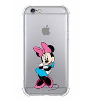 Apple iPhone 6 Uyumlu Köşe Korumalı Antişok  Kapak Minnie Mouse Tasarımlı Şeffaf  Kılıf