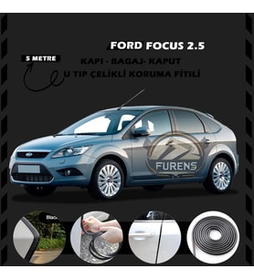 Ford Focus 2.5 Oto Araç Kapı Koruma Fitili 5metre Parlak Siyah Renk