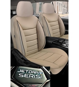Nissan Primera Sedan 2002-2008  Aracınıza Uyumlu JetDrive Deri Koltuk Kılııfı Bej (Karışık)