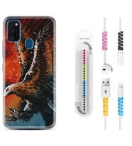 Samsung M21 M22 M23 M30 M31S M32 Kılıf Kablo Koruma Spiral Silikon Kartal Uçarken 1718