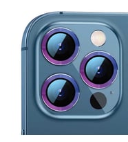 Apple Apple iPhone 12 Pro Max Kamera Lens Koruyucu HD Kalite Çerçeveli Tempered Glass Cam (Çok Renkli)