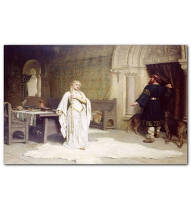 Cakatablo Beyaz Kıyafetli Lady Godiva  MDF Tablo