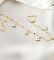 925 Ayar Gümüş Gold Figürlü Halhal