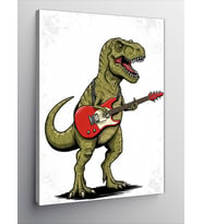 Kanvas Tablo Gitar Çalan Dinozor