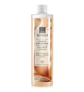 Avon Senses Simply Luxurious Beyaz Şeftali ve Vanilya Kokulu Krem Duş Jeli 500 Ml.