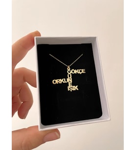 Kişiye Özel 925 Ayar Gümüş Tasarım İsim Kolye (Gold)
