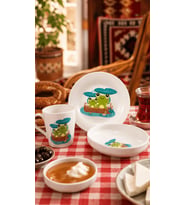 3 parça Bebek mama seti porselen çocuk yemek seti
