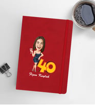 Kişiye Özel Kadın Model 13x21 Kırmızı Defter-49