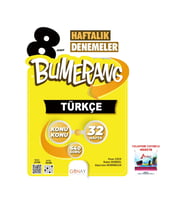 Günay Yayınları 2025-2026 8. Sınıf Bumerang Türkçe 32 Haftalık Denemeler Video Çözümlü Optik Okumalı (Çok Renkli)