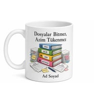 Vergi Dairesi Memuru Dosya Yığınları Beyanname Yoğunluğu Kupa Bardak Hediye