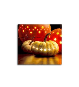 Cadılar Bayramı Işıklı Balkabakları Tablo - 107378 - 40x30 Cm