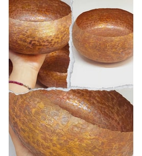 Dekoratif Otantik El Yapımı Bakır Bowl Kase Büyük Boy