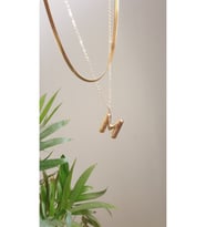 İTALYAN HARFLİ KOLYE İKİLİ BALON M HARFLİ ÇELİK KOLYE 45 CM İTALYAN 55 CM ZİNCİRLİ BİRLEŞİK KADIN (Standart)