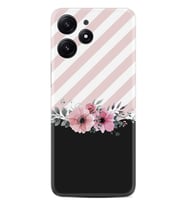 Xiaomi Poco M6 Pro 5G Kılıf Desenli Silikon Strip Pink Flowers 1396
