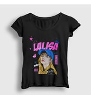Presmono Kadın Siyah Lalisa Lisa Blackpink K Pop T-Shirt 440641tt