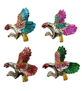Amerikan Kartalı Magnet Dört Renk Kristal Taşlı Dörtlü Set (Karışık)